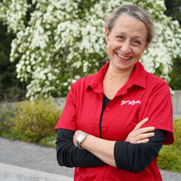 a person smiling for the camera