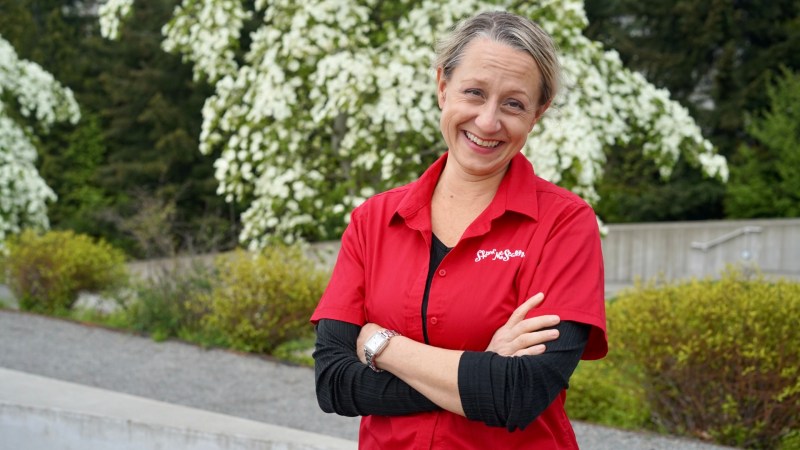 a person smiling for the camera